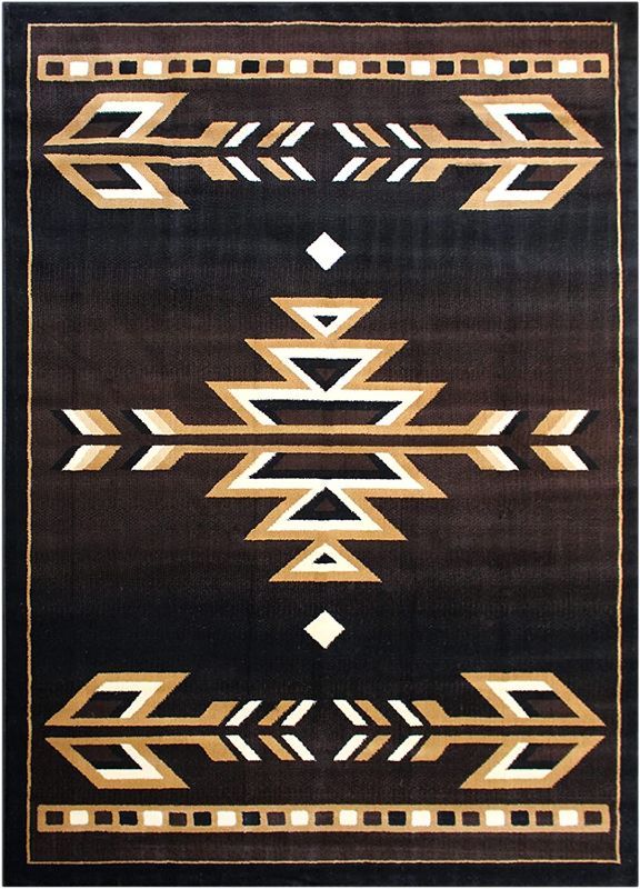 Photo 1 of  Masada Rugs 6'x9' Area Rug in Brown, Black, Beige & Ivory
