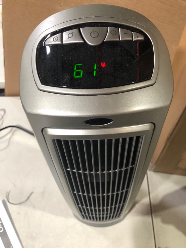 Photo 1 of Lasko 1500W Digital Ceramic Space Heater with Remote, 755320, Silver
