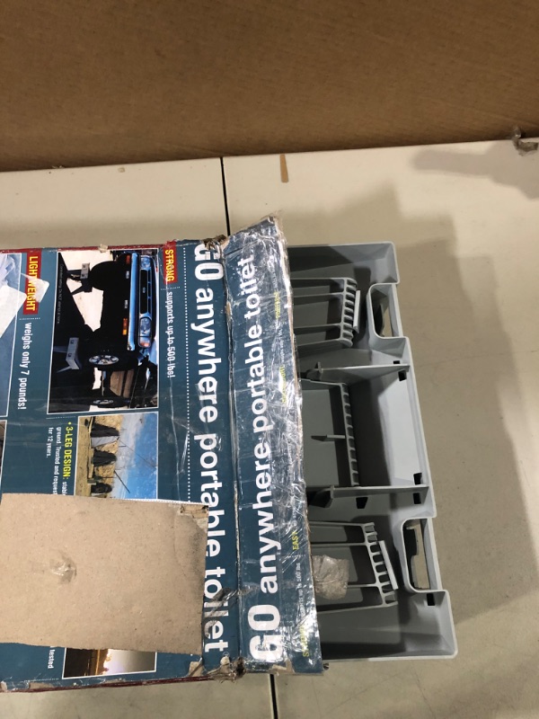 Photo 1 of GO Anywhere Complete Portable Camping Toilet - for Camping, Hunting, Fishing and More - Comes with 3 Toilet Kits (Waste Bag with Poo Powder, Zip-Close Storage Bag, Toilet Paper & Hand Sanitizer)