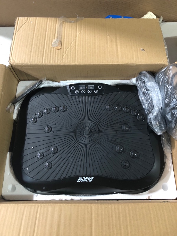 Photo 2 of AXV Vibration Plate Exercise Machine Whole Body Workout Vibrate Fitness Platform Lymphatic Drainage Machine for Weight Loss Shaping Toning Wellness Home Gyms Workout MINI2-BLACK