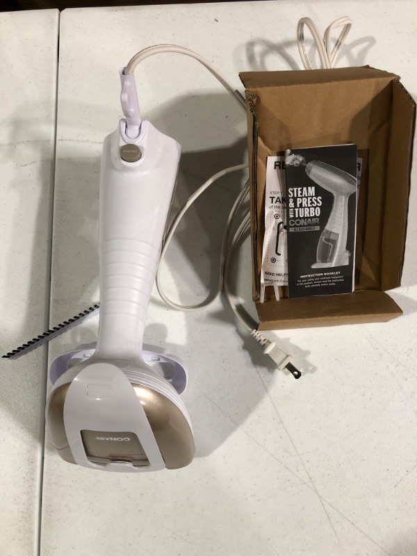 Photo 3 of ** SEE NOTES** Conair Turbo Extreme Steam Hand Held Fabric Steamer, White/Champagne, One Size