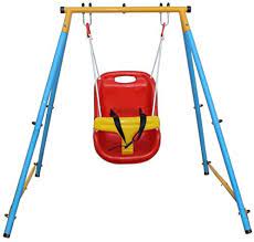 Photo 1 of [USED] Movement God Baby Toddler Indoor/Outdoor Metal Swing Set with Safety Belt for Backyard