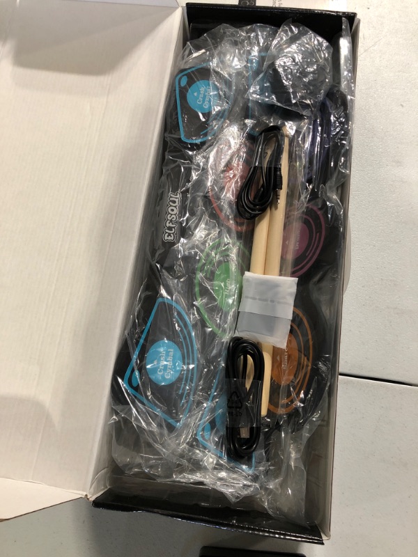 Photo 1 of 9 Pads Electronic Drum Set, Roll-Up Practice Drum Set for Beginners with Speaker, Headphone Jack, Digital Drum Pedals, Drumsticks,9 Pads 