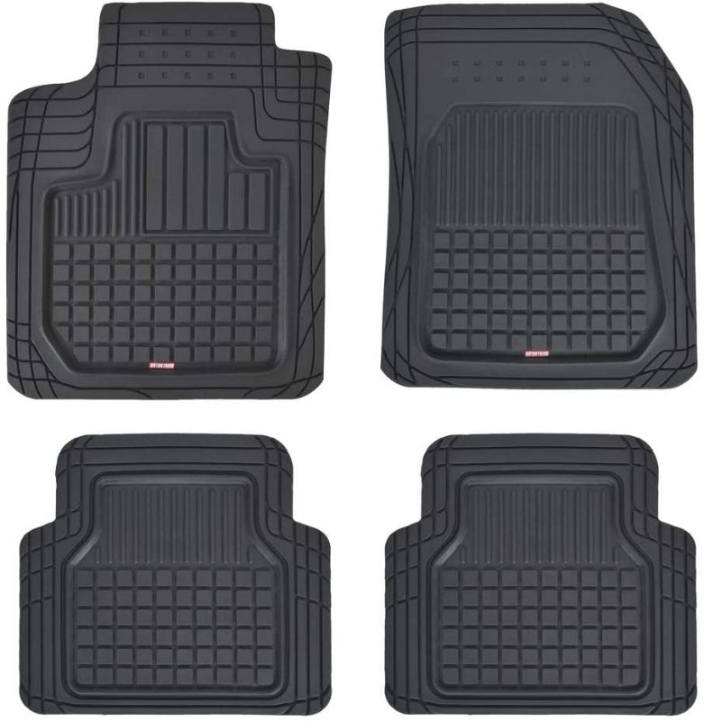 Photo 1 of Motor Trend FlexTough Advanced Rubber Car Floor Mats - 4 PCS. COMPACT/SMALL CARS (BLACK) 