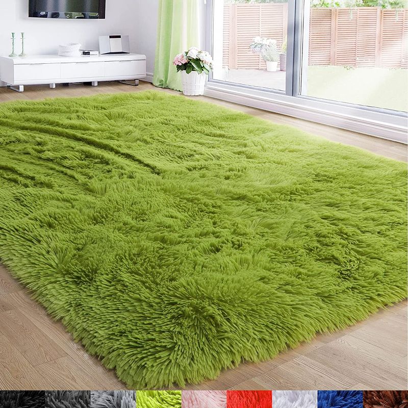 Photo 1 of **SEE NOTES**
Grass Green Area Rug for Bedroom,5'X7', Fluffy Shag Rug