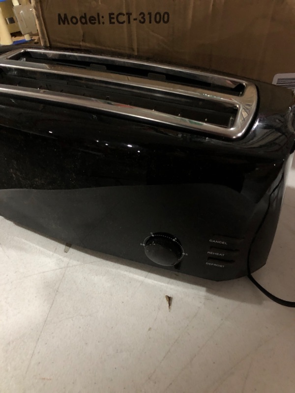 Photo 2 of *SEE NOTES** Elite Gourmet ECT-3100 Long Slot 4 Slice Toaster, Reheat, 6 Toast Settings