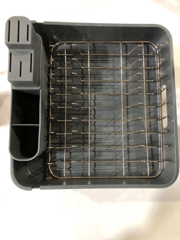 Photo 4 of -SEE NOTES-ADBIU Large Dish Drying Rack with Drainboard Set?12.8" - 20"? Expandable Compact Dish Drainer, 1 Piece Gray Gray Large Size