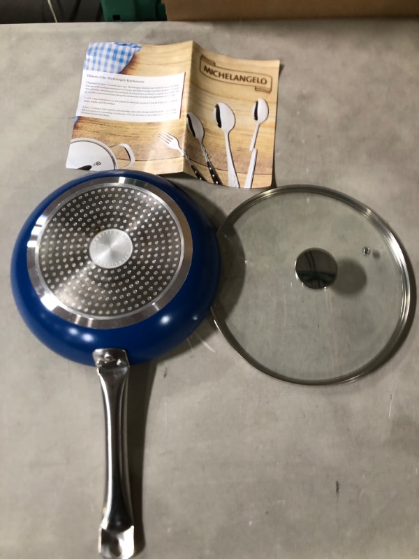 Photo 3 of 10 Inch Frying Pan Nonstick with Lid, Non Stick Pan, Blue Nonstick Pan, Oven Safe