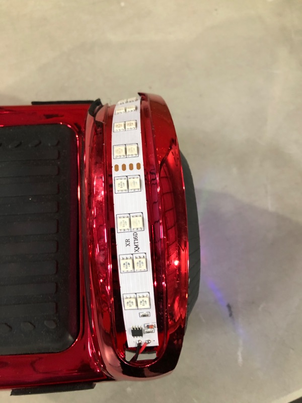 Photo 4 of *SEE NOTES*  Electric Hoverboard Self Balancing Scooter for Kids and Adults Hover Board with 6.5" Wheels Built-in Bluetooth Speaker Bright LED Lights UL2272 Certified Chrome Red