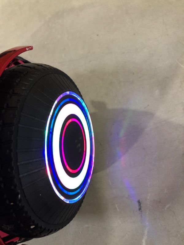 Photo 3 of *SEE NOTES*  Electric Hoverboard Self Balancing Scooter for Kids and Adults Hover Board with 6.5" Wheels Built-in Bluetooth Speaker Bright LED Lights UL2272 Certified Chrome Red