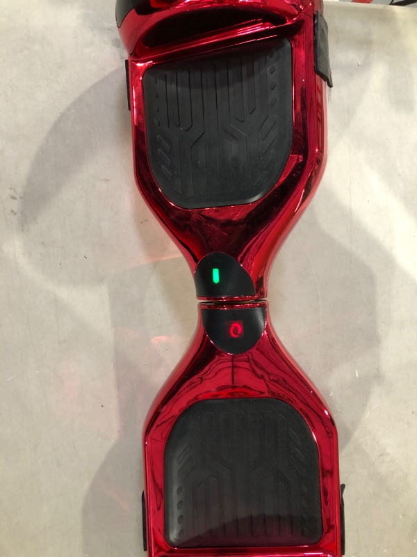 Photo 2 of *SEE NOTES*  Electric Hoverboard Self Balancing Scooter for Kids and Adults Hover Board with 6.5" Wheels Built-in Bluetooth Speaker Bright LED Lights UL2272 Certified Chrome Red
