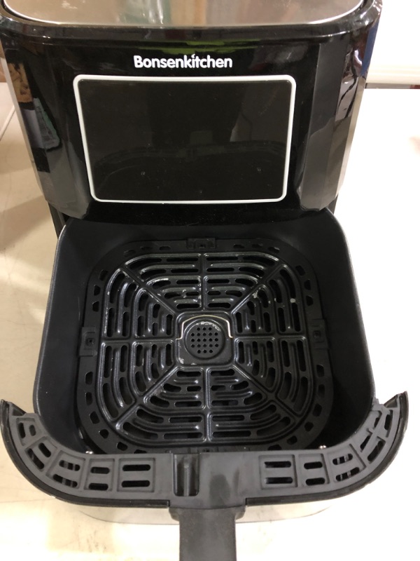 Photo 3 of *DAMAGED* Air Fryer, Electric Oilless Cooker with LED Digital Touchscreen, 7 in 1 Instant Hot Oven Cooker, 6 Quart Large Stainless Steel Non-Stick Air Frier Pot, 1700W(Silver Black)