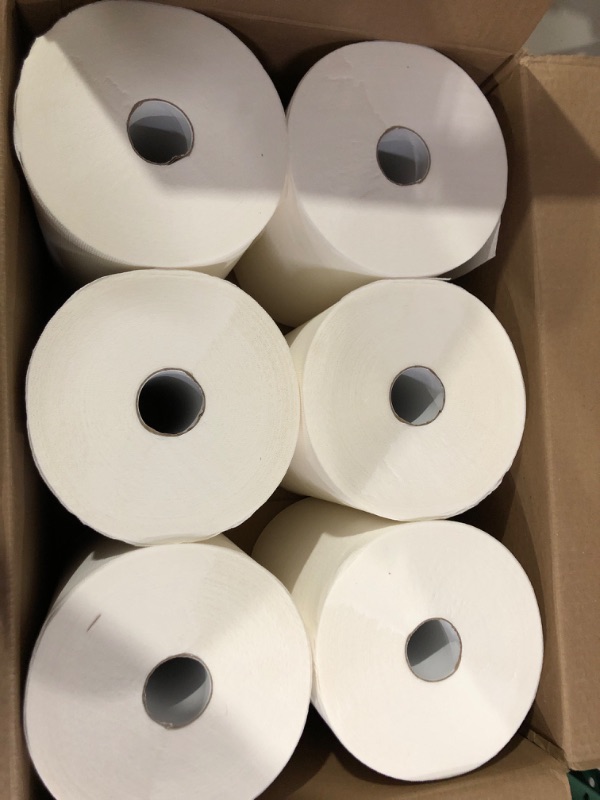 Photo 1 of High Capacity TAD Towel rolls, 10" Roll, White, 6 Rolls 
