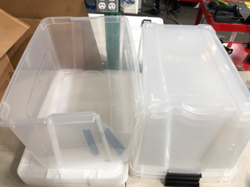 Photo 2 of **See Notes** IRIS USA 72 Qt. Plastic Storage Bin Tote Organizing Container  4 Pack