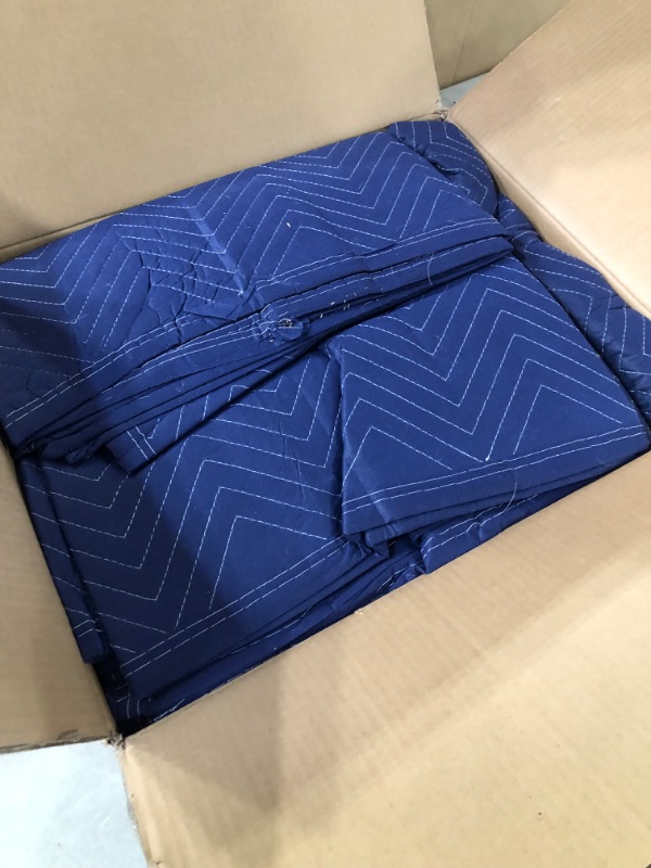 Photo 2 of AmazonCommercial Moving Storage -Packing Blanket, 40" x 74, 6-Pack BLUE/BLACK 40x74IN 6-Pack