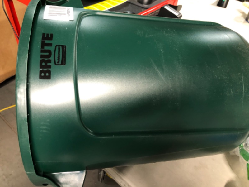 Photo 3 of   Heavy-Duty Round Trash/Garbage Can, 10-Gallon, Green Green 1 Pack