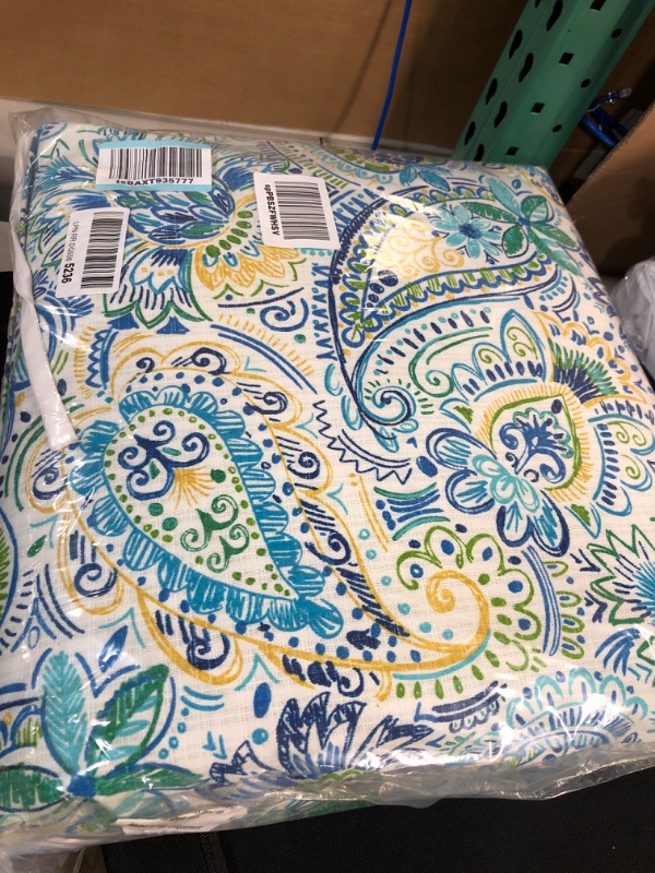Photo 2 of  11.5" x 18.5", Blue, 2 Pack Square Corner Chair Cushion & Lumbar Pillows