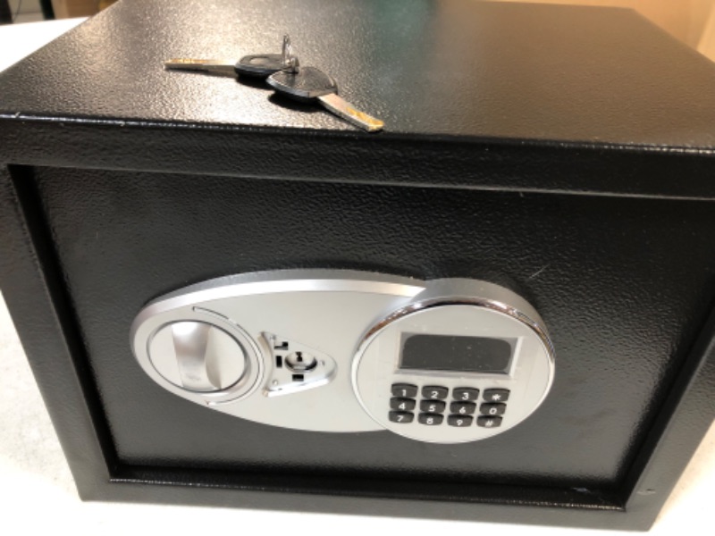 Photo 2 of  Fingerprint Safe Box 0.85 Cubic Feet Fireproof Waterproof Safe Box -Black