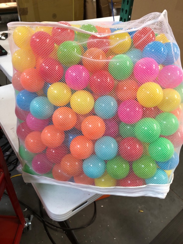 Photo 3 of  Crush-Proof Plastic Ball Pit Balls with Storage Bag Pack of 400 6 Bright Colors 400 Balls