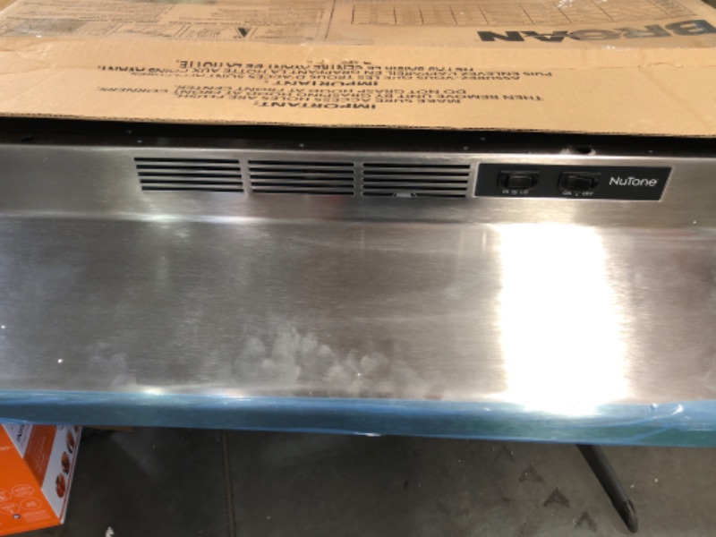 Photo 3 of 30-inch Under-Cabinet Range Hood with 2-Speed Exhaust Fan and Light, Stainless Steel 