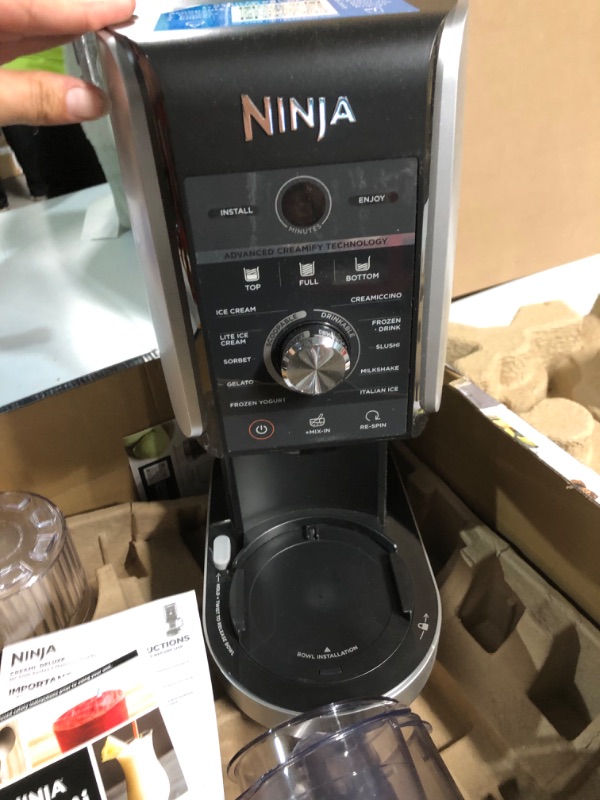 Photo 5 of *USED/SEE NOTES* Ninja NC501 CREAMi Deluxe 11-in-1 Ice Cream & Frozen Treat Maker with 2 XL Family Size Pint Containers, Silver 11 Functions + (2) 24 oz. Pints