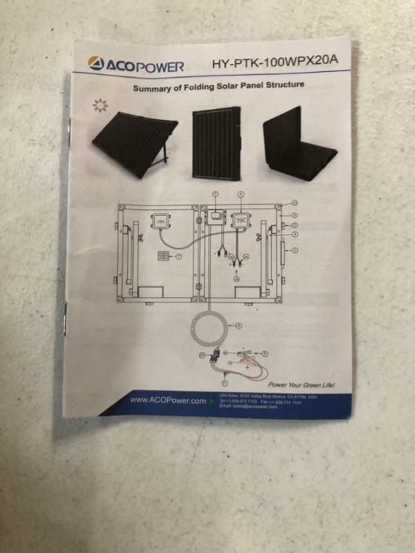 Photo 2 of **ONLY ONE** ACOPOWER 200W Portable Solar Panel Kit, Waterproof 20A Charge Controller for Both 12V/24V Battery and Solar Generator 