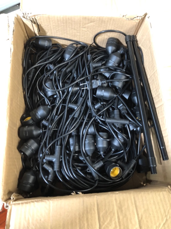 Photo 2 of *USED/DOESNT WORK/SEE NOTES* LONIUTO 200FT Dimmable Outdoor String Lights LED 50 Hanging Sockets with 55 x Shatterproof LED Bulb Party Lights, Waterproof