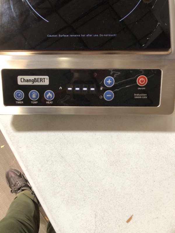 Photo 5 of **USED/SEE NOTES* ChangBERT Portable Induction Cooktop 18/10 Stainless Steel Commercial-Grade Countertop Electric Burner with NSF-certificated, Professional Induction Burner with 10-Hour Timer 1800W