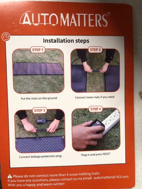 Photo 1 of *USED/SEE NOTES* AUTOMATTERS Snow Melting Mats, Anti-Slipping Heated Outdoor Mat 20" x 60"