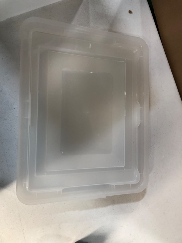 Photo 1 of *ONLY 2 TUBS/ 3 LIDS**  IRIS USA Letter/Legal File Tote Box, BPA-Free Storage Bin Tote Organizer with Durable and Secure Latching Lid, Stackable and Nestable, Crystal Clear