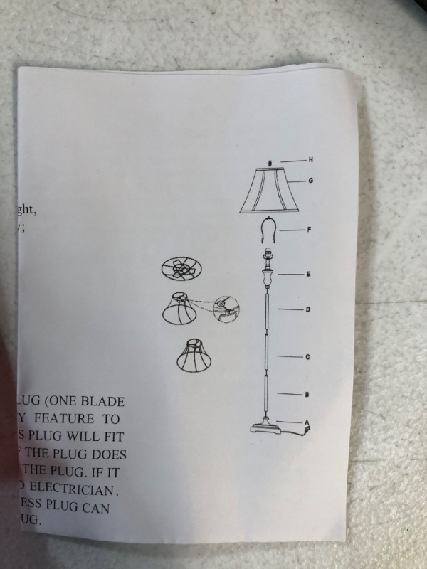 Photo 2 of *COLOR IS LIGHT BROWN/TAN/GOLD*** Décor Therapy PL3791 Floor Lamp