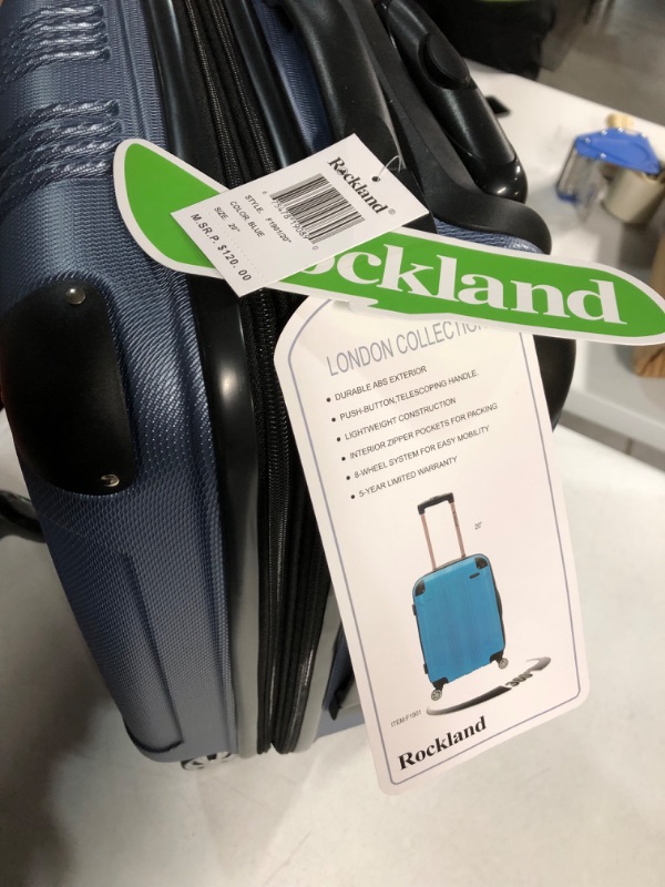 Photo 2 of *NEW/SOME DAMAGE**Rockland London Hardside Spinner Wheel Luggage, Blue, Carry-On 20-Inch Carry-On 20-Inch Blue