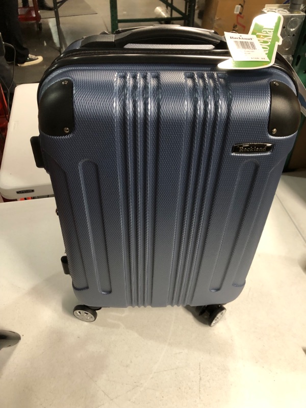 Photo 4 of *NEW/SOME DAMAGE**Rockland London Hardside Spinner Wheel Luggage, Blue, Carry-On 20-Inch Carry-On 20-Inch Blue