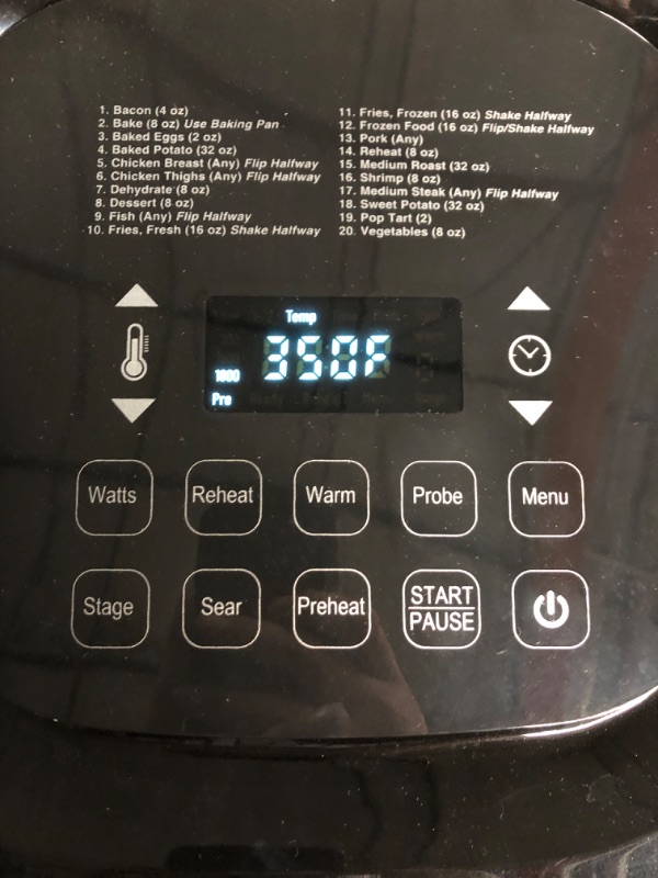 Photo 6 of *USED/SEE NOTES* Nu Wave Brio 7-in-1 Air Fryer Oven, 7.25-Qt with One-Touch Digital Controls, 50°- 400°F Temperature Controls in 5° Increments, Black 7.25QT Brio