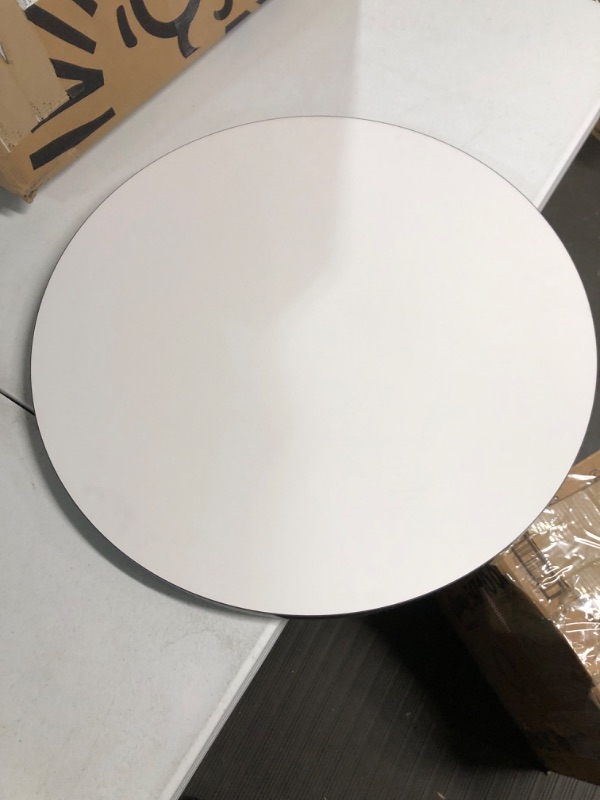 Photo 2 of ***TABLE TOP ONLY/SEE NOTES***Correll 24" Round, Café, Bistro Table, 42" Standing or Stool Height, White High Pressure Laminate Top, Cast Iron Base, White