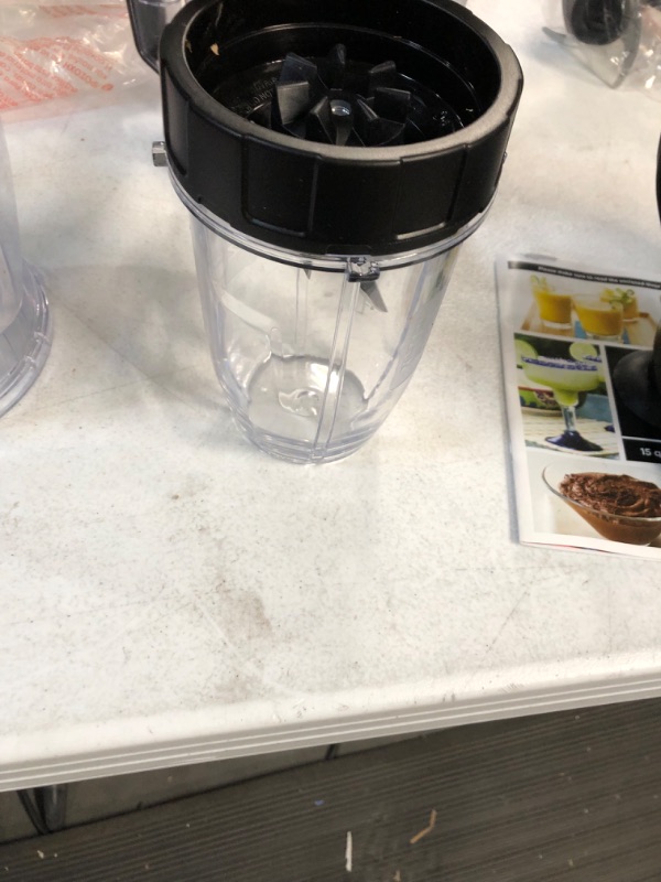 Photo 12 of **USED/ SEE NOTES* Ninja AMZ493BRN Compact Kitchen System, 1200W, 3 Functions for Smoothies, Dough & Frozen Drinks with Auto-IQ, 72-oz.* Blender Pitcher, 40-oz. Processor Bowl & 18-oz. Single-Serve Cup, Grey