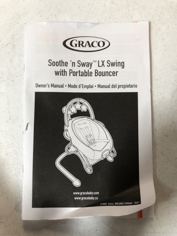 Photo 3 of *USED, SEE NOTES* Graco Soothe 'n Sway LX Baby Swing with Portable Bouncer, Derby