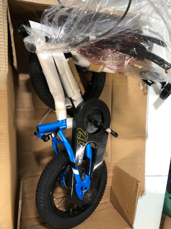 Photo 5 of *MISSING BOTH PEDALS* Schwinn Koen & Elm Toddler and Kids Bike, 12-18-Inch Wheels, Training Wheels Included, Ages 2-9 Years Old Blue 14-inch Wheels