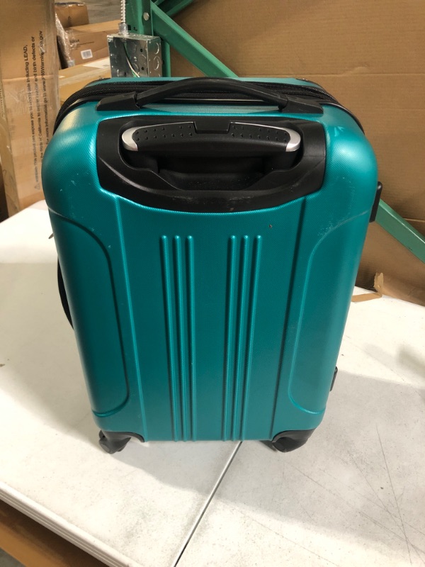 Photo 2 of *SEE NOTES* Travelers Club Chicago Hardside Expandable Spinner Luggage, Teal, 20" 