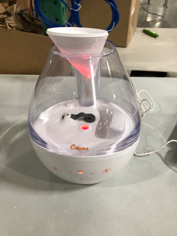 Photo 2 of Crane Drop Humidifier, 1 Gallon, Clear & White