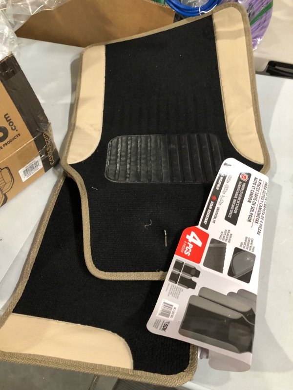 Photo 2 of BDK Forza Series Beige Seat Covers Full Set Combo with Car Floor Mats 