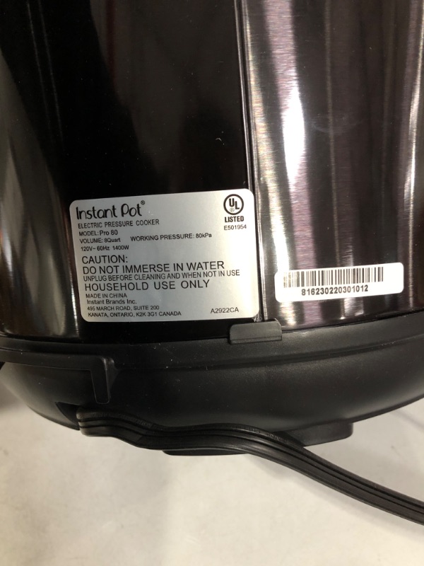 Photo 4 of *****SEE NOTES**** Instant Pot 8-Qt. Pro Pressure Cooker