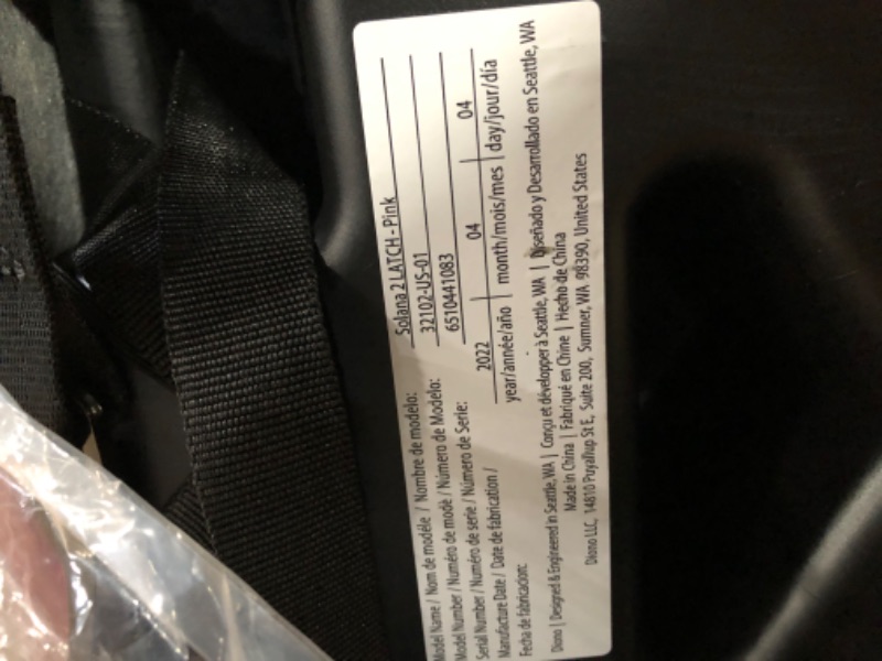 Photo 1 of Diono Solana 2 XL 2022, Dual Latch Connectors, booster seat