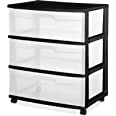 Photo 2 of 3 Drawer Wide Cart Storage Plastic white