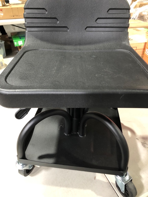 Photo 2 of  DAMAGED VEVOR Rolling Garage Stool,  Black