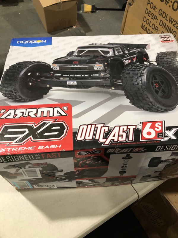 Photo 3 of ARRMA RC Truck 1/8 Outcast 6S BLX 4WD Extreme Bash Stunt Truck RTR (Battery and Charger Not Included), Black, ARA8710