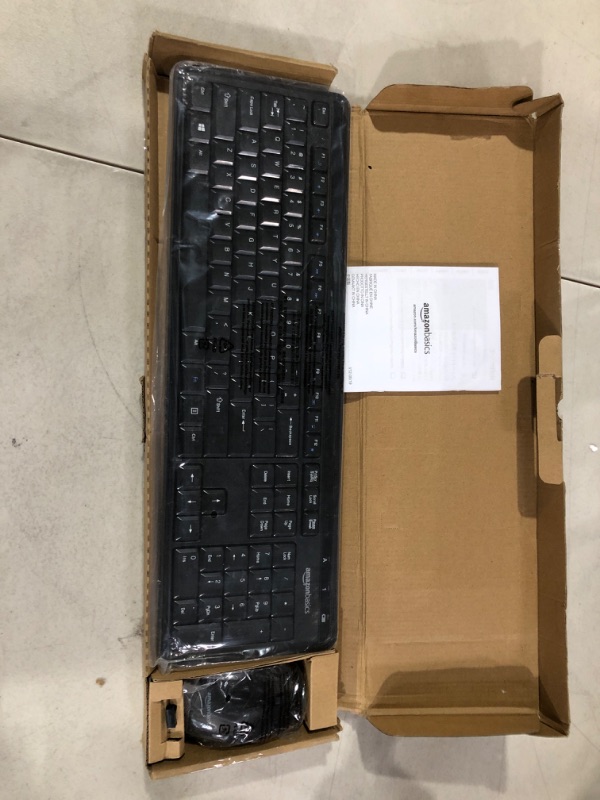 Photo 2 of Amazon Basics Wireless Computer Keyboard and Mouse Combo - Quiet and Compact - US Layout (QWERTY)