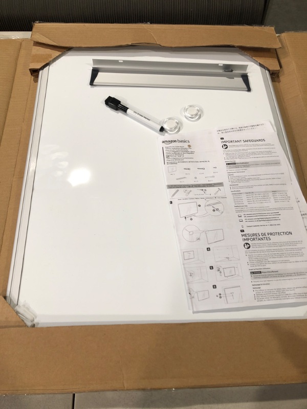 Photo 2 of Magnetic Dry Erase White Board, 24 x 18-Inch Whiteboard - Silver 