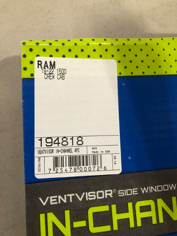 Photo 3 of Auto Ventshade [AVS] In-Channel Ventvisor/Rain Guard | Smoke, 4 pc | 194818 | Fits 2019 - 2022 RAM 1500 Crew Cab In-Channel - Smoke
