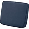 Photo 1 of *USED/SEE NOTES* CHAIR CUSHION, BLUE WITH WHITE TRIM